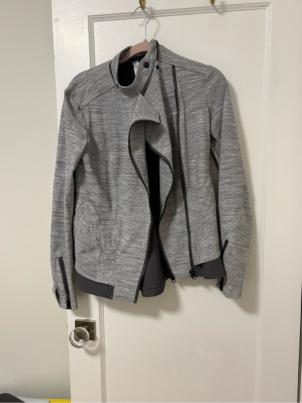 Lululemon Women’s Grey Moto Jacket - Lightweight Zip Front